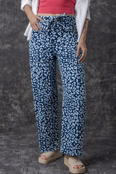 Hazel Blues® | Leopard Print Wide Leg Jeans