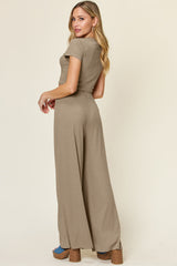Hazel Blues® | Double Take Round Neck Top and Pants Set