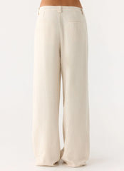 Delong Low Rise Linen Pants Oatmeal