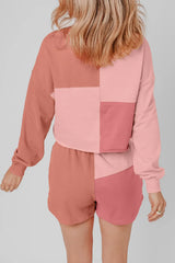 Hazel Blues® | Color Block Round Neck Top and Shorts Set