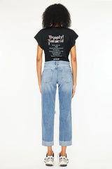 Hazel Blues® | Kancan Mid Rise Distressed Boyfriend Fit Jeans
