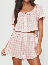 Hazel Blues® | Gingham Check Top and Shorts Two-Piece Casual Set