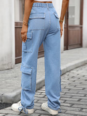 Hazel Blues® | Casual Wide Leg Cargo Jeans