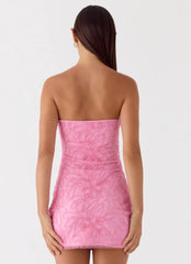 Dangerous Kind Beaded Mini Dress Pink