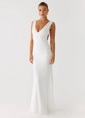 Cherry Sky Maxi Dress White