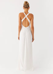 Desi Halterneck Maxi Dress White