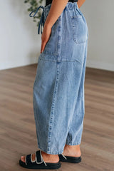 Hazel Blues® | Wide Leg Drawstring Jeans