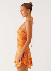 Ampolia Halter Mini Dress Orange