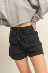 Hazel Blues® | HYFVE Drawstring Waffle Knit Front Pocket Shorts