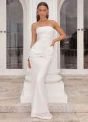 Anticipating Sequin Maxi Dress White