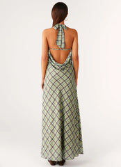 Coralie Maxi Dress Cedar Check