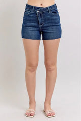 Hazel Blues® | Judy Blue High Waist Criss-Cross Waistband Denim Shorts