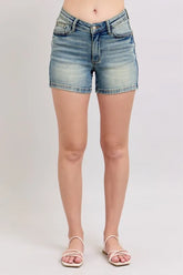 Hazel Blues® | Judy Blue V-Front Vintage Wash Shorts