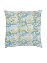 Cabbage Rose Cornflower Blue/Moss Green Decorative Pillow Cover