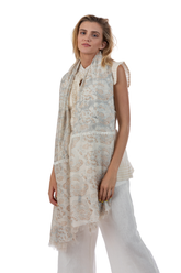 Cabbage Rose Silk Cotton Scarf