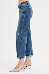 Hazel Blues® | RISEN Low Rise Crop Boyfriend Jeans