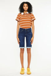Hazel Blues® | Kancan Mid Rise Bermuda Denim Shorts