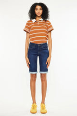 Hazel Blues® | Kancan Mid Rise Bermuda Denim Shorts