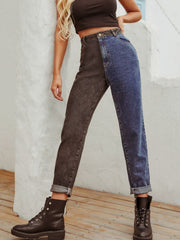 Hazel Blues® | Two Tone Straight Leg Jeans