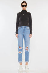 Hazel Blues® | Kancan High Rise Distressed Mom Jeans