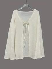 Hazel Blues® | Tie Front Long Sleeve Top and Shorts Set