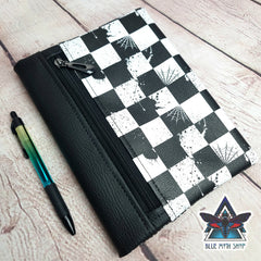 Checkerboard Grunge Notebook with removable cover A5