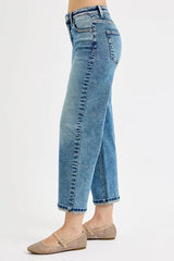 Hazel Blues® | RISEN High Rise Crop Boyfriend Jeans