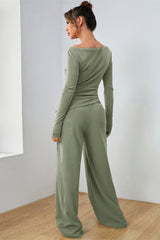 Hazel Blues® | Boat Neck Long Sleeve Top and Pants Set