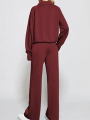Hazel Blues® | Half Zip Long Sleeve Top and Pants Set