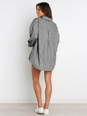 Hazel Blues® | Striped Dropped Shoulder Shirt and Shorts Set