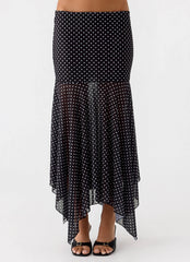 Buffy Maxi Skirt Black Polkadot