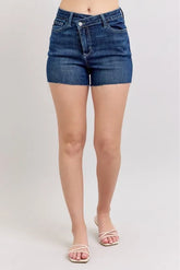 Hazel Blues® | Judy Blue High Waist Criss-Cross Waistband Denim Shorts