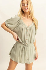 Hazel Blues® | HYFVE Drawstring Hem Short Sleeve Top and Skort Set
