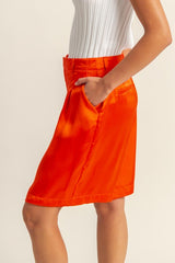 Hazel Blues® | HYFVE High-Waist Pleated Satin Shorts