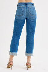 Hazel Blues® | RISEN High Rise Boyfriend Fit Ankle Jeans Plus SIze