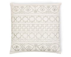 Damascus Silver Thread Embroidered Pillow