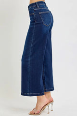 Hazel Blues® | RISEN High Rise Crop Wide Jeans