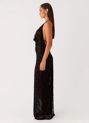 Champagne Coastline Maxi Dress Black