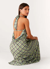 Coralie Maxi Dress Cedar Check