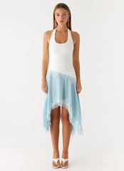 Brionee Midi Dress Pale Blue White