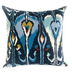 Deep Sanctuary Blue and Gray Luxury Throw Pillow - Plutus Brands