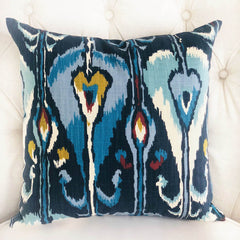 Deep Sanctuary Blue and Gray Luxury Throw Pillow - Plutus Brands