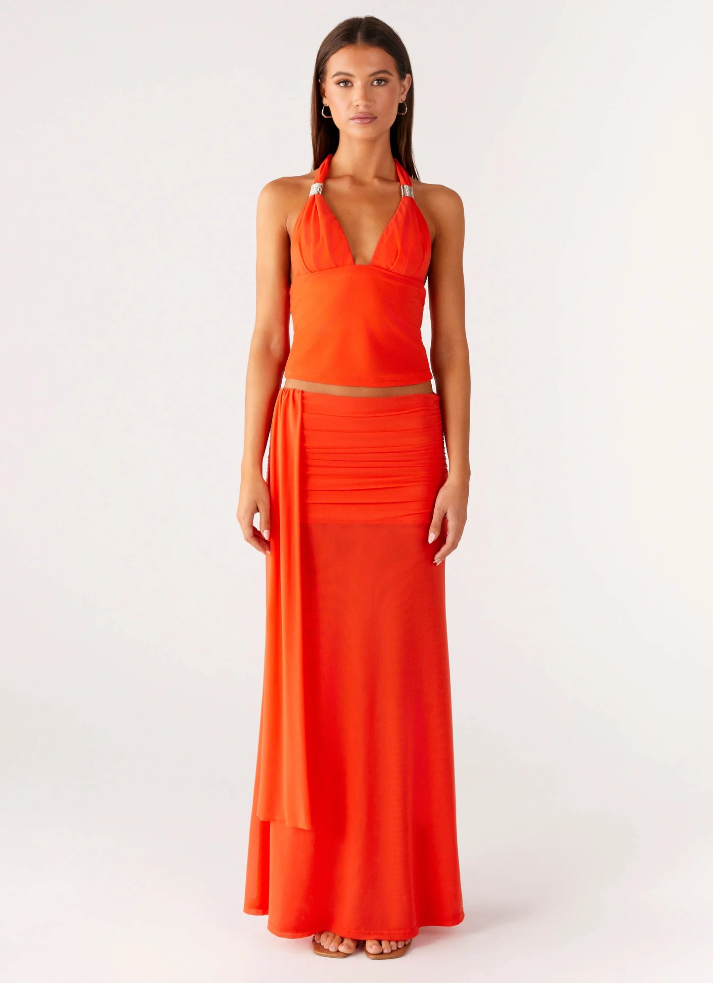 Blaze Maxi Skirt Fire Red