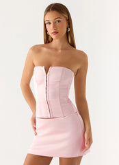 All My Ladies Strapless Corset Top Petal Pink
