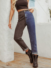 Hazel Blues® | Two Tone Straight Leg Jeans