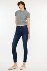 Hazel Blues® | Kancan High-Rise Slim Fit Raw Hem Ankle Jeans