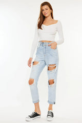 Hazel Blues® | Kancan Open Pack Paperbag Mom Jeans