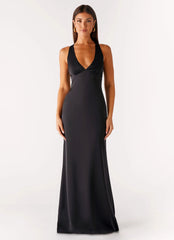 Desi Halterneck Maxi Dress Black