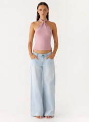 Amber Light Top Pink
