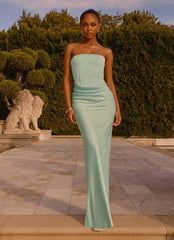 Adara Corset Maxi Dress Aqua
